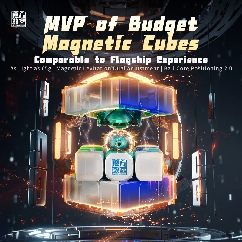 MoYu Robot RS3M V5 3x3 Versie met dubbele aanpassing Kubus Snelheid Magische puzzelkubus Geen sticker MagLev Ball-Core Magische doekversie