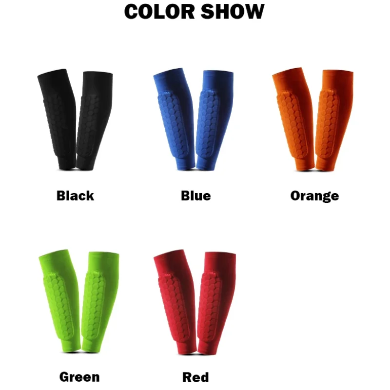 سيليكون المضادة للانزلاق ومضادة للتصادم غطاء العجل كرة القدم شين الحرس الجوارب الأكمام مع رغوة العجل ضغط كم العسل