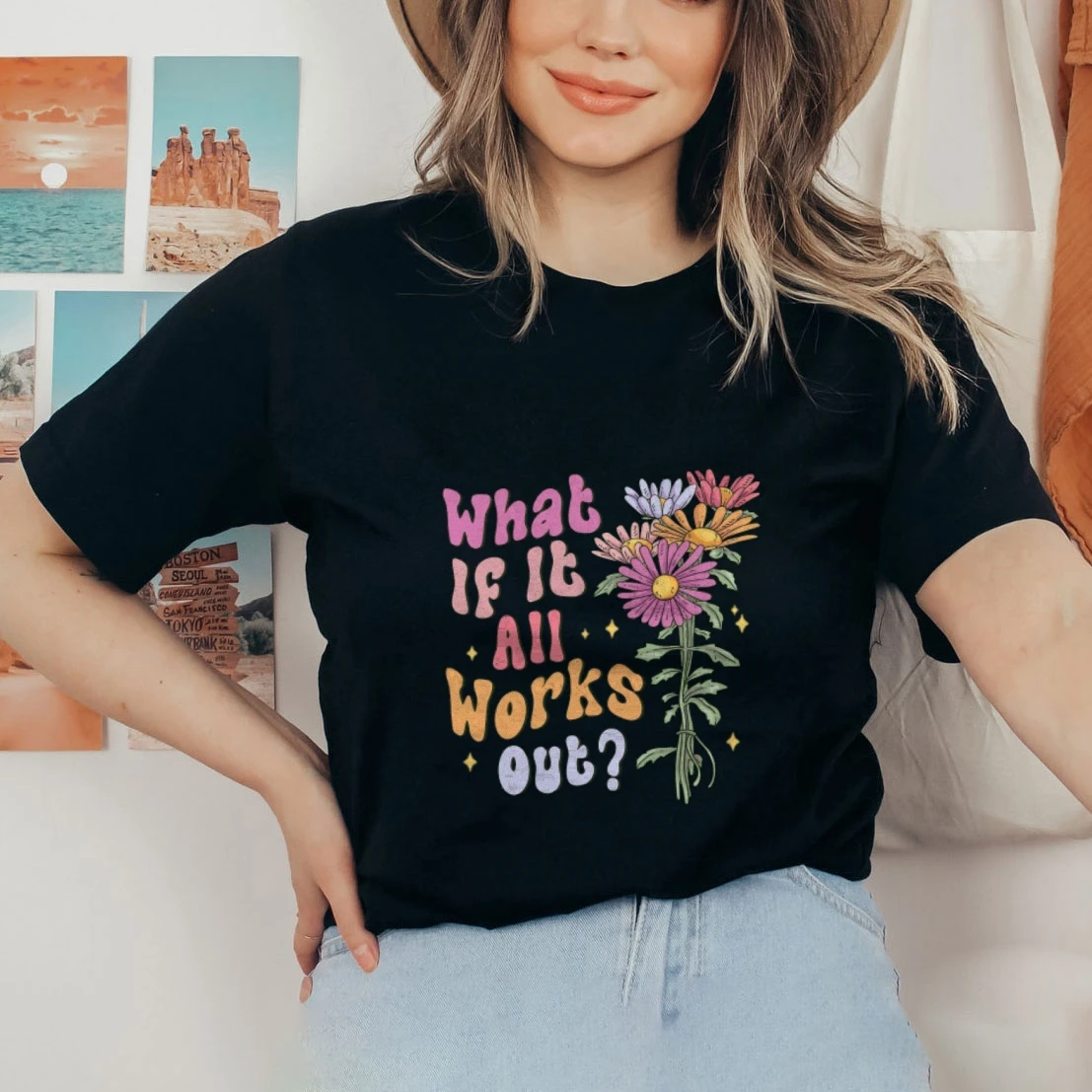 

Mental Health Awareness What If It All Works Out Retro Trendy Crewneck TShirt Suicide Prevention Shirt Gift for Therapist