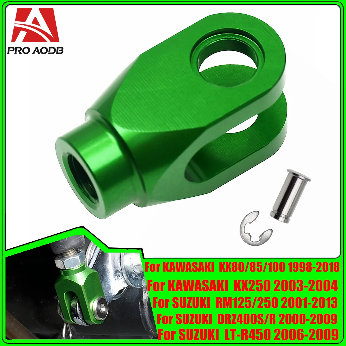 CNC Billet Rear Brake Clevis For Kawasaki 80 85 100 125 250 D-TRACKER KX KLX Suzuki RM RMX DRZ DR-Z 400S 400SM LTR450 250SB