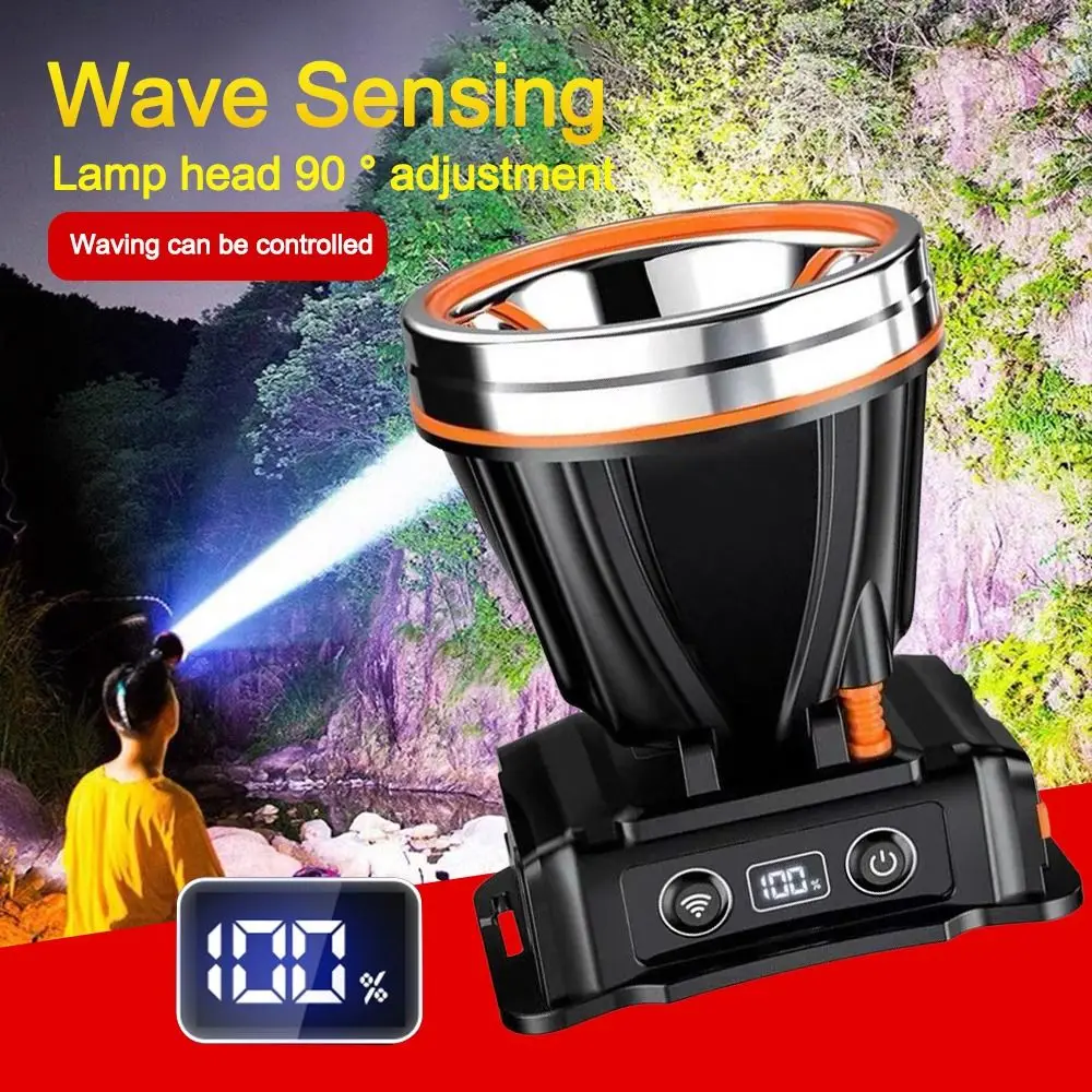Super Bright Induction Headlamp Smart Rechargeable Motion Sensor Head Lamp Waterproof Powerful Waterproof Head Flashlight