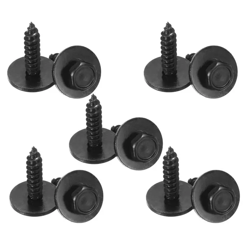 20pcs/lot Car Self-tapping Screws And Washer Fasteners Clips For Cars 4.8 x 19 mm Black 8mm Screws Car Auto Accessories