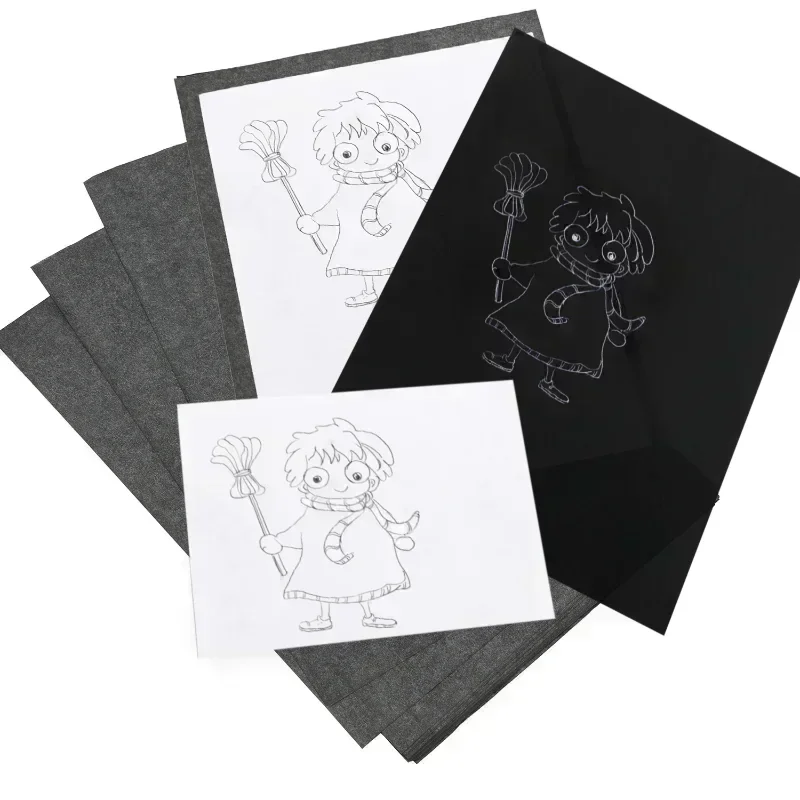 100 Lembar/Lot Kertas Karbon A4 untuk Menyalin Gambar, Kertas Tracing untuk Lukisan Grafit, Aksesoris Kantor yang Dapat Digunakan Kembali, Menyediakan Tracing yang Jelas