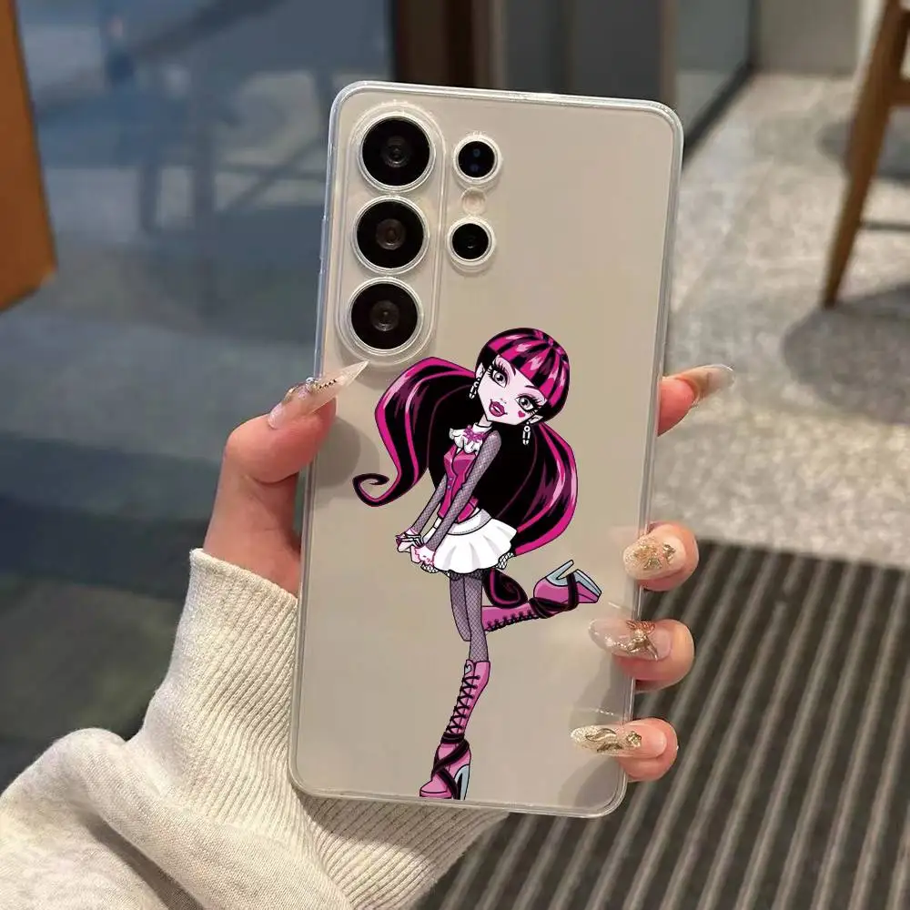 M-MonsterS Cartoon H-HighS Phone Case For Samsung S25,S24,S21,S22,S23,S30,Ultra,S20,Plus,Fe Transparent Cover