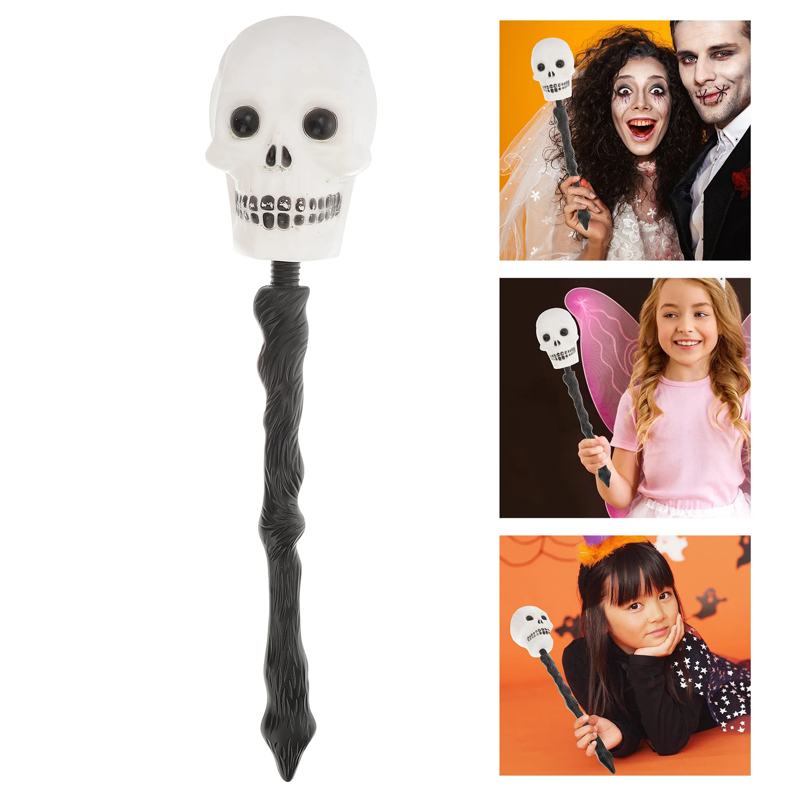 

1 шт., креативный костюм с головой черепа, аксессуар для косплея на Хэллоуин, детский скипетр, сценическое представление, вечеринка, фестиваль, ролевая игра, палочка со скипетром