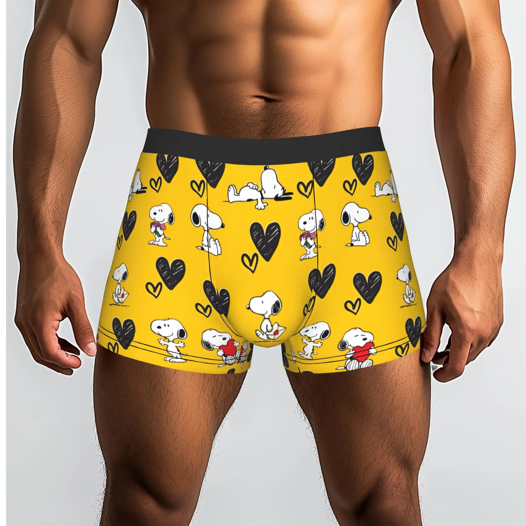Customized S-Snoopies Boxer Shorts For Homme 3D Printed Manga Underwear Panties Briefs Stretch Underpants