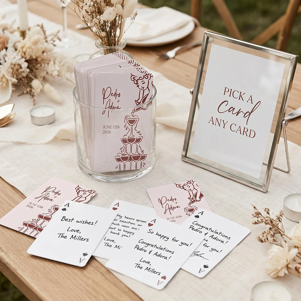 Custom Wedding Guest Book Alternative Wedding Playing Cards Personalized Wedding Favors Deck of Cards Unique Keepsake Cardstock