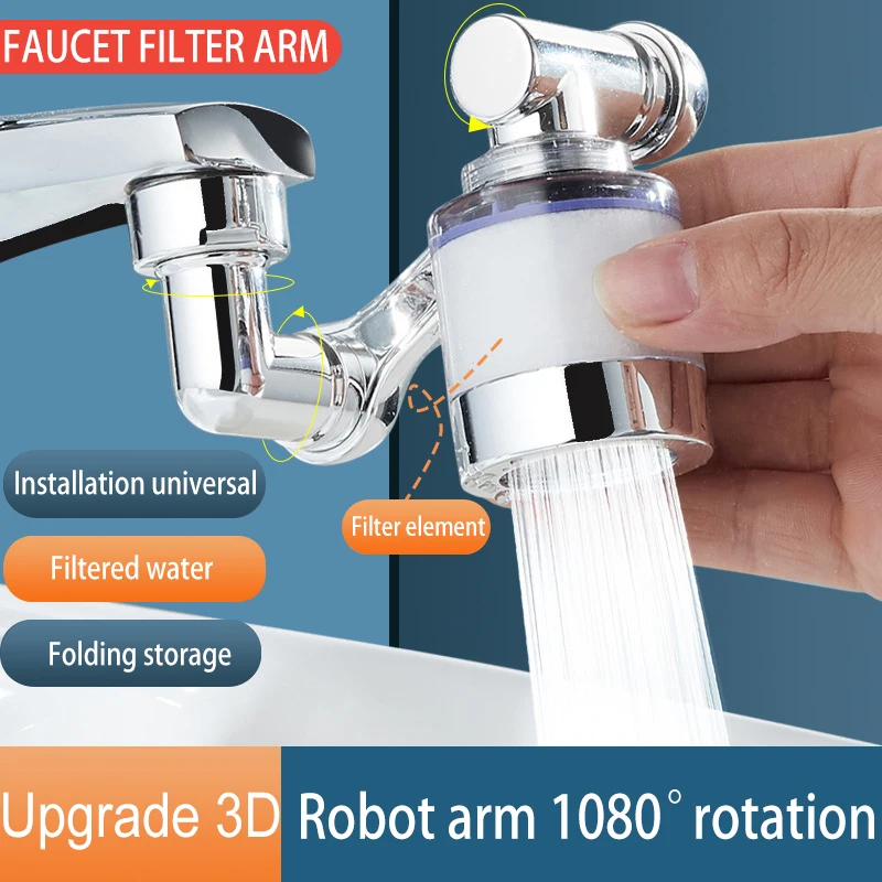 1080° Rotating Faucet Extender Copper Anti Splash Filter Saving Water Universal Kitchen Tap Aerator Bubbler Nozzle