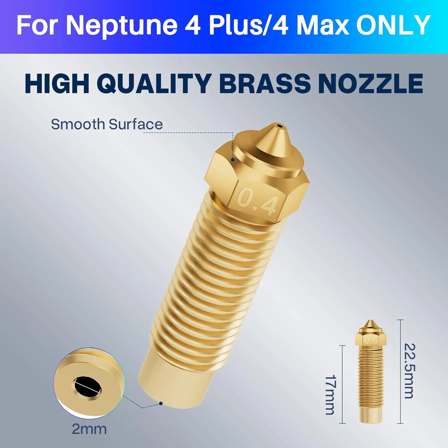 10Pcs Brass Hotend Nozzle Set Multi Size 0.4/0.6/0.8/1.0mm with Cleaning Kit for FDM 3D Printers