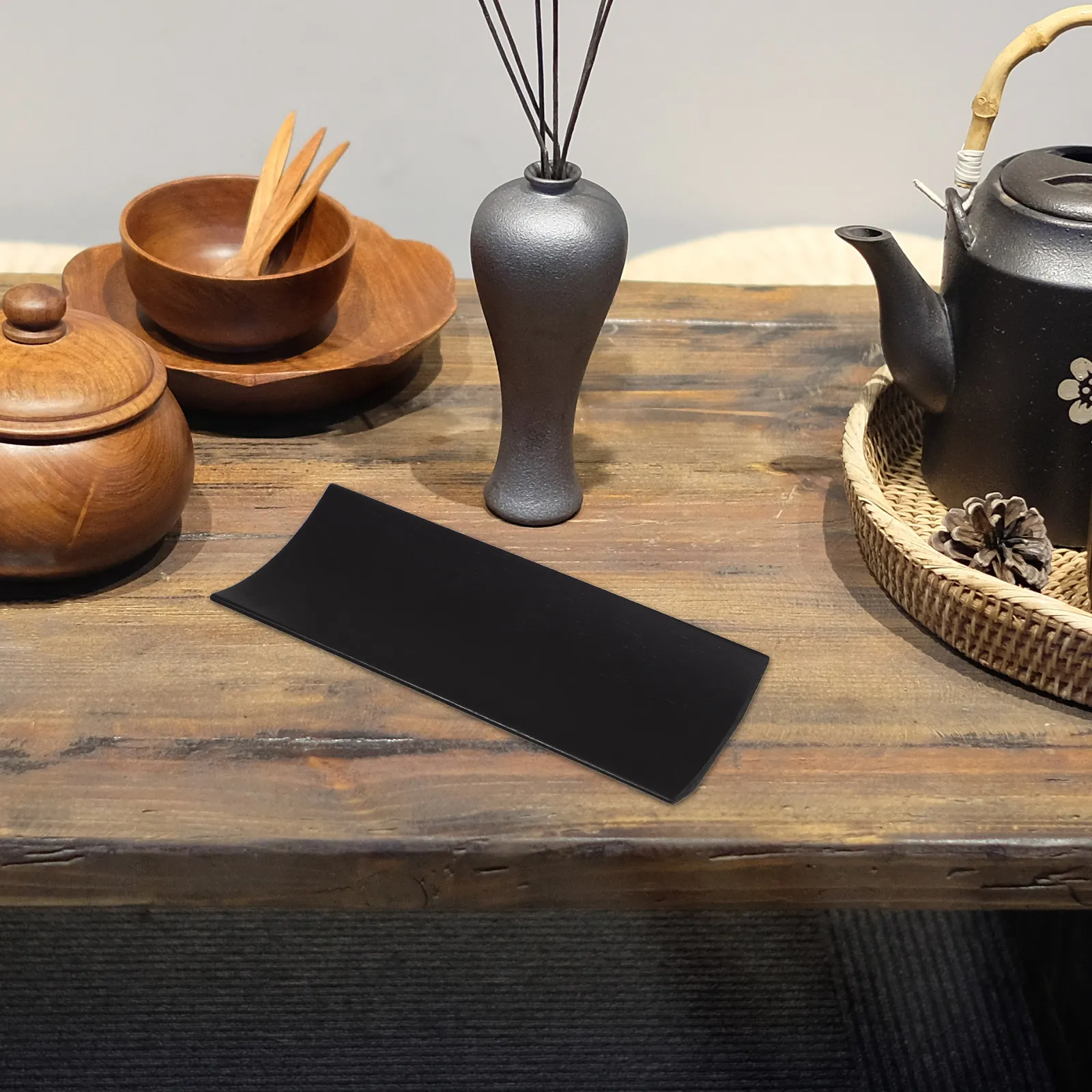 Bamboo Tea Towel Holder Rustic Decorative Napkin Tray Serving Tray Tissue Holder Kitchen Organizer Tea Ceremony view 5