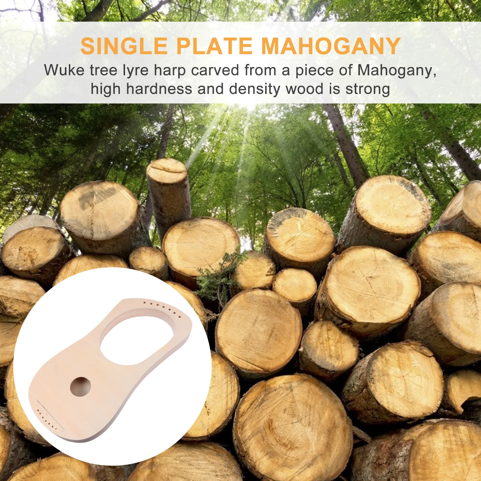 

1Set Wooden Lyre Harp DIY Kit Friendly Material Simple Installation 7 String Instrument Handmade Kids Educational