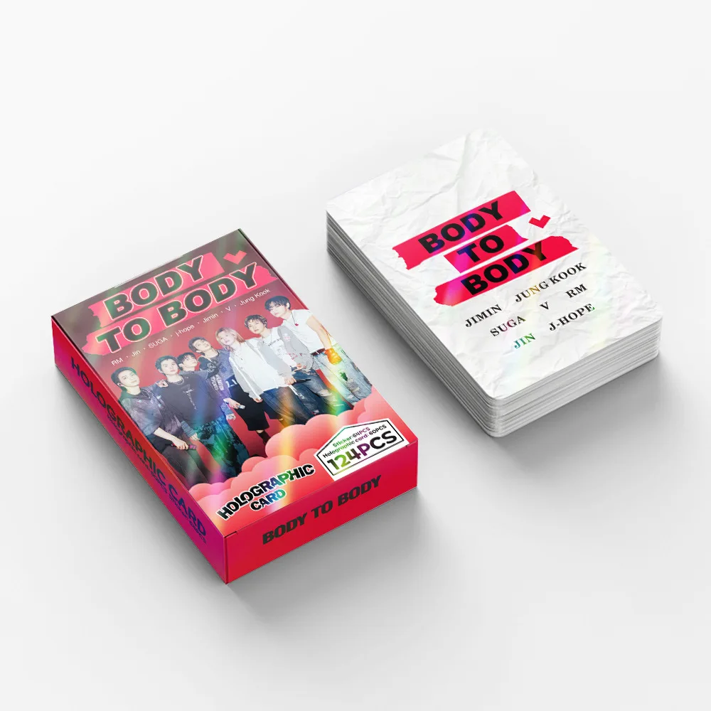 124 Laser Cards Korean Boy Band BODY TO BODY Merch Flash Stickers Double-Sided LOMO Cards Fan Collectible Gift
