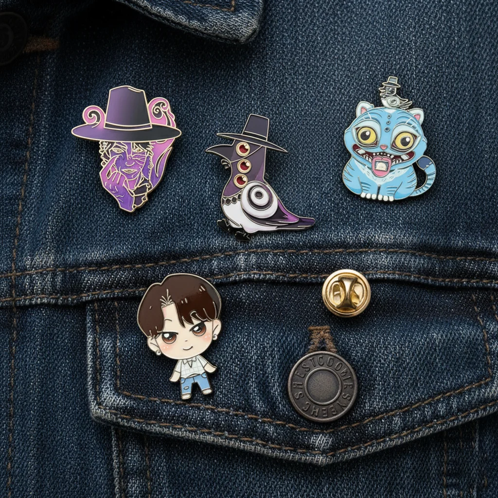 

4pcs K-POP DEMON HUNTERS HUNTR/X Cartoon Figure Enamel Pins Badges Lapel pins Brooches Women Men Jewelry Accessories For Gifts