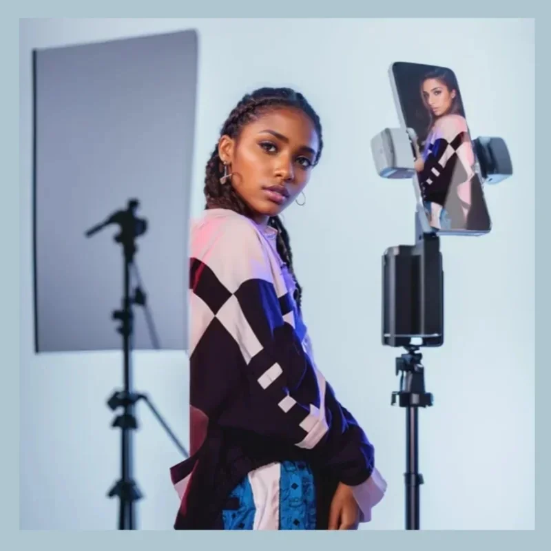 مثبت Gimbal لمتابعة VIKEFON ، Monopod ، سطح المكتب ، تتبع الوجه ، جهاز التحكم عن بعد لtiktok ، التصوير الحي ، الدوران #6