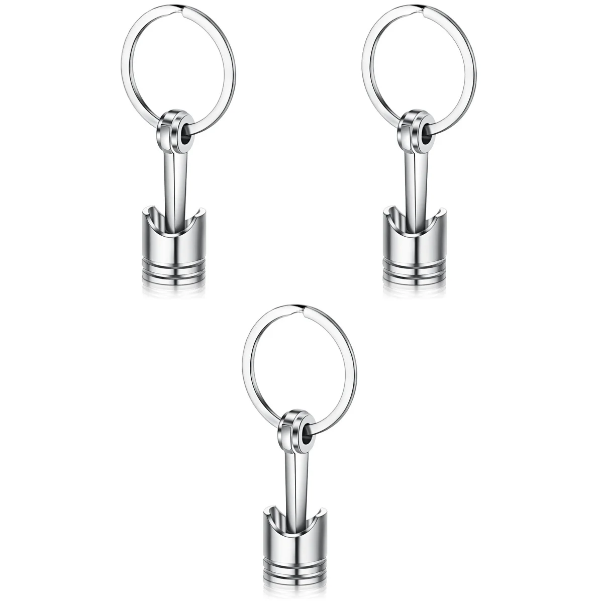 

3 Count Start Cute Car Accessories Key The Gift Auto Piston Keychain Metal Engine Keyfob