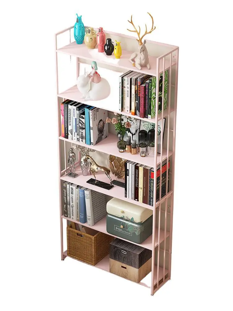 

Hall integrated wall simple bookcase multi-layer shelf children bay window steel