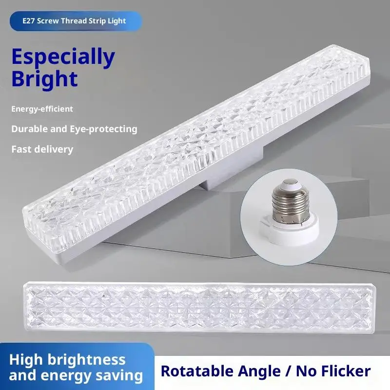 1/2Pcs E27 LED Lamp Strip Tube Lighting AC175-265V 15/18/24W 6500K Bulb Adjustable Direction 360° Indoor White Long Crystal Bulb