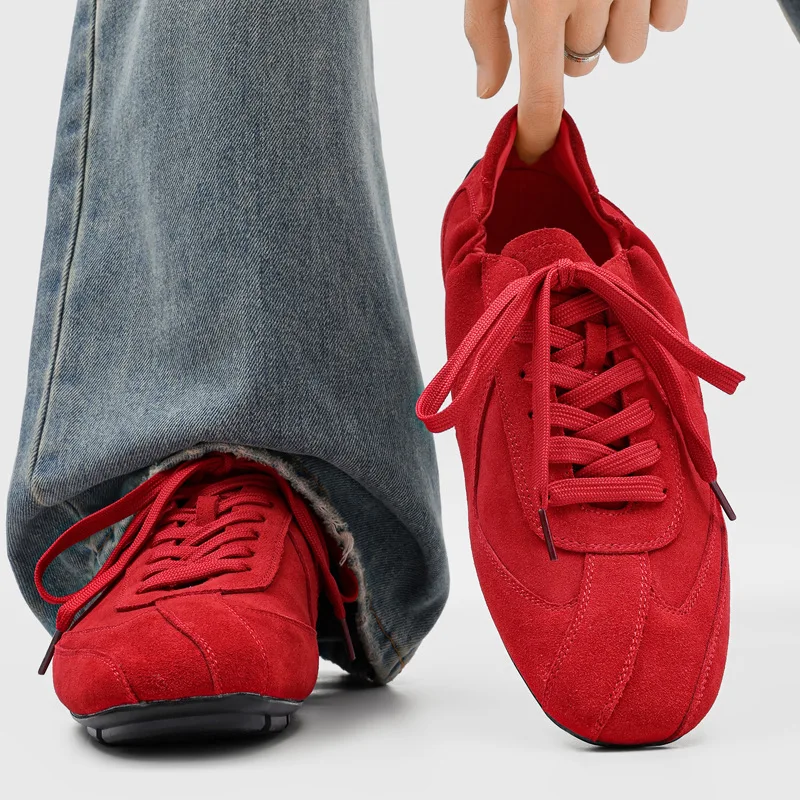 2026 New Suede Retro Shoes for Men Soft Sole Sneakers Casual Flats Lightweight Walking Footwear Street Fashion  