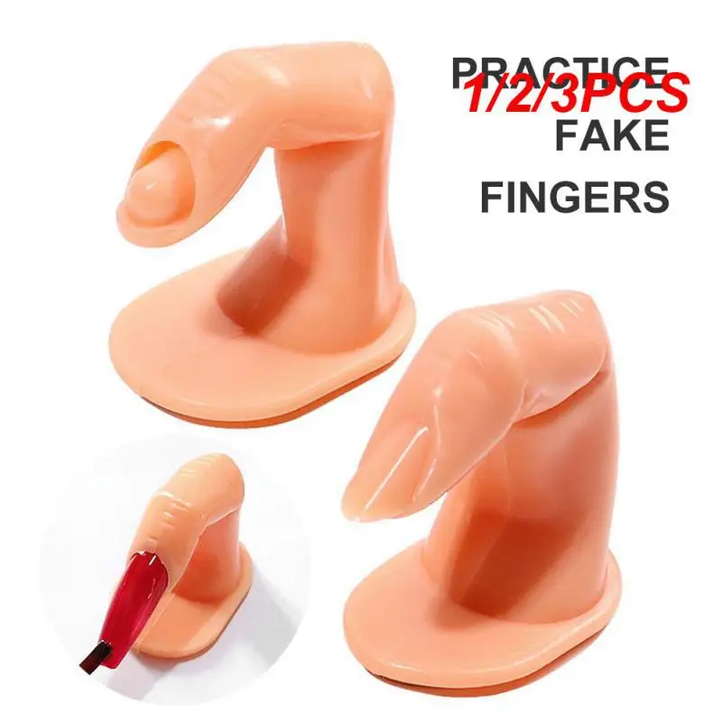 1/2/3PCS Nail Art Trainer Practice Training Finger Model For Acrylic Gel Manicure Salon Tools Simulation Fake Finger Nail Pieces