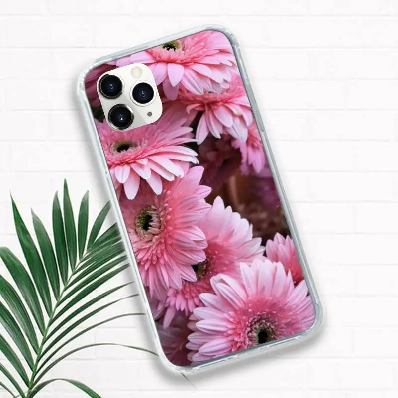 gerbera flower Phone Case Transparent soft For iphone 11 13 12 14 x xs xr pro max mini plus