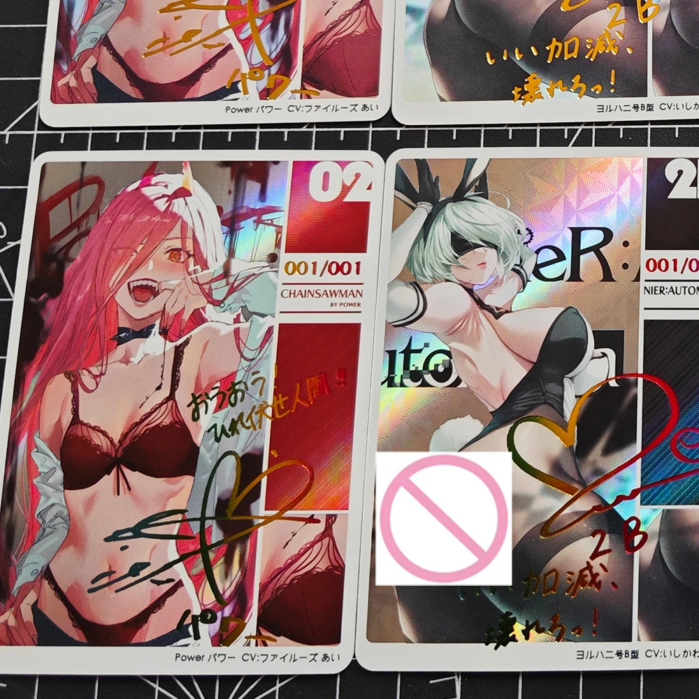 Anime WS Collection Card Yae Miko Kamisato Ayaka Signature Card Bronzing Refractive Color Flash UV Pattern Child Gifts 63*88mm