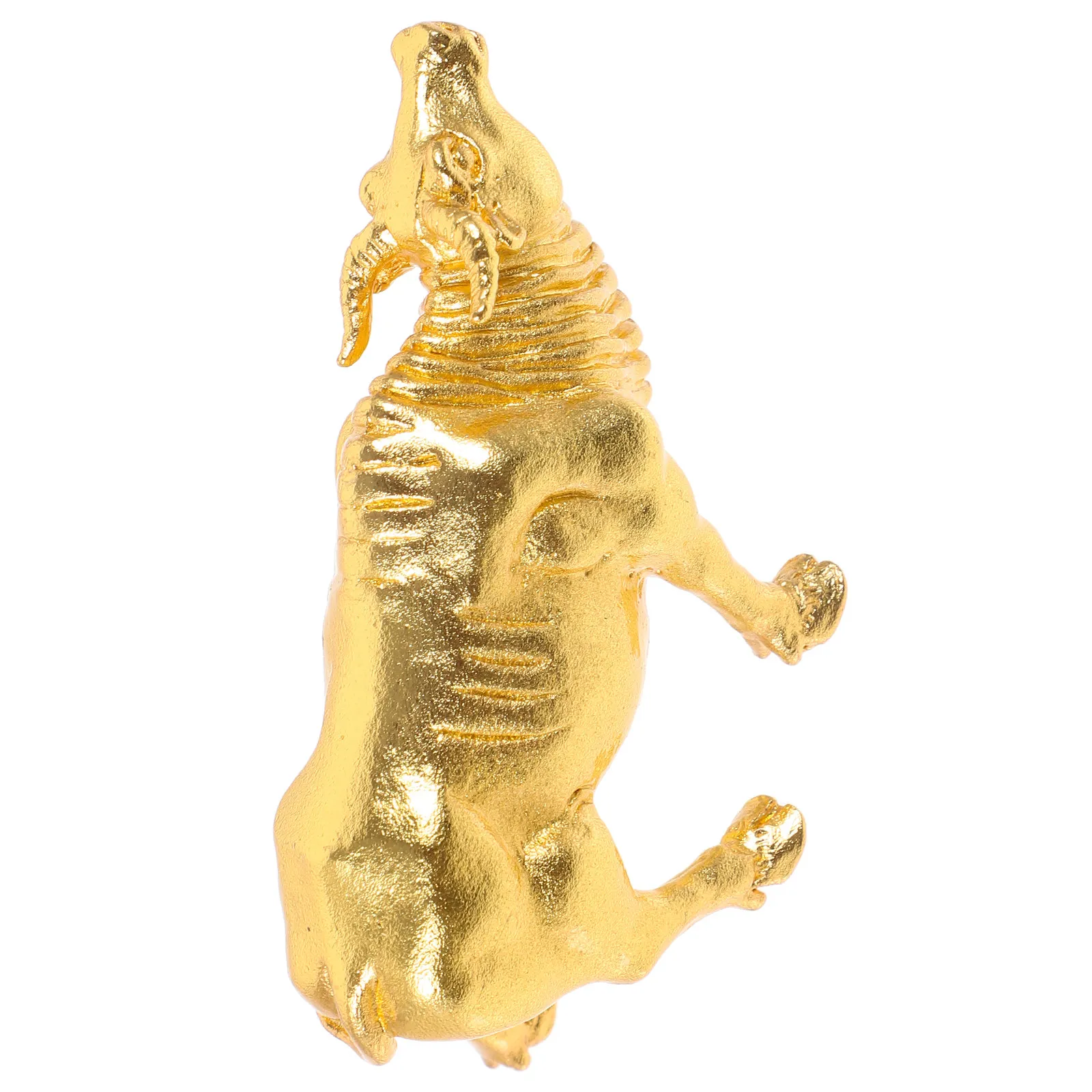 Brass Bull Sculpture Vintage Style Miniature Cattle Adornment for Desk Shelf Living Room Decor Retro Home Office Ornament