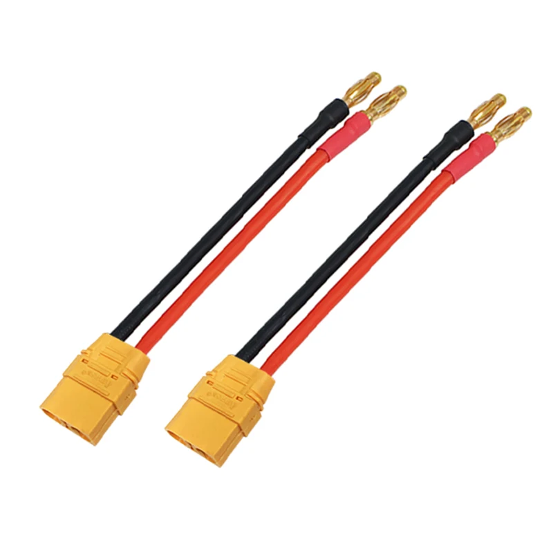 1/2Pcs 4.0mm Gold Plated Banana Plug to XT90H Female With Cap Plug Adapter Charge Lead Cable 12awg 10cm for Lipo Battery