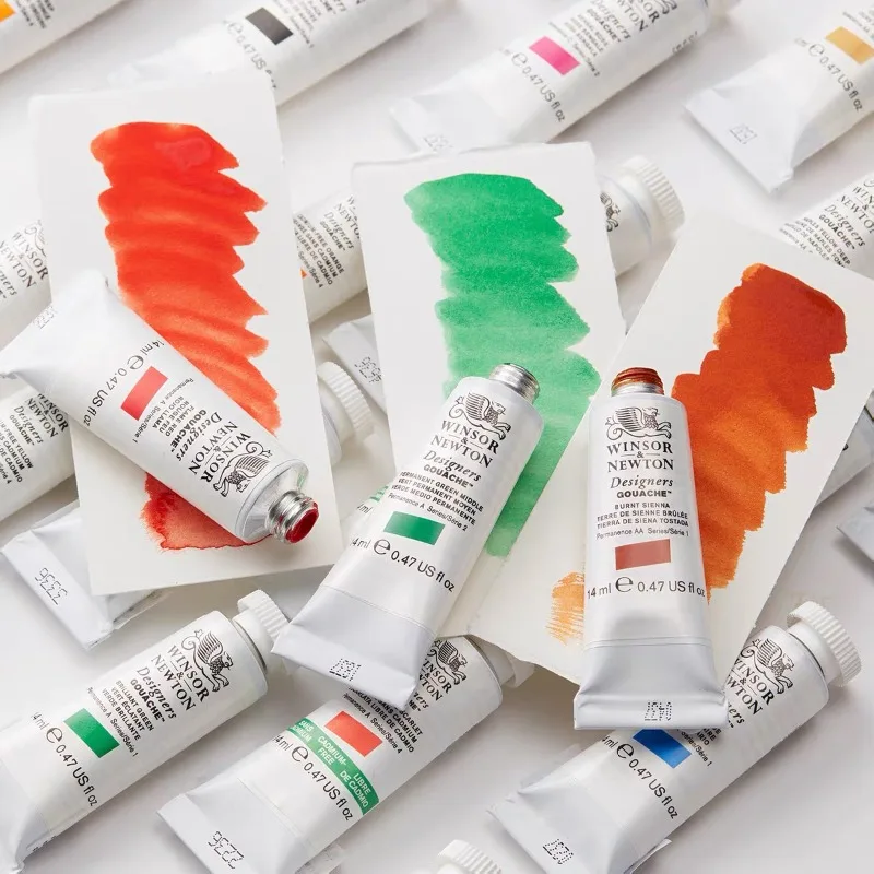 Gouache de Diseño WINSOR & NEWTON, Tubo de 14 ml, Acuarela Opaca, Pigmento Profesional para Pintura, Materiales de Arte, Materiales para Estudiantes