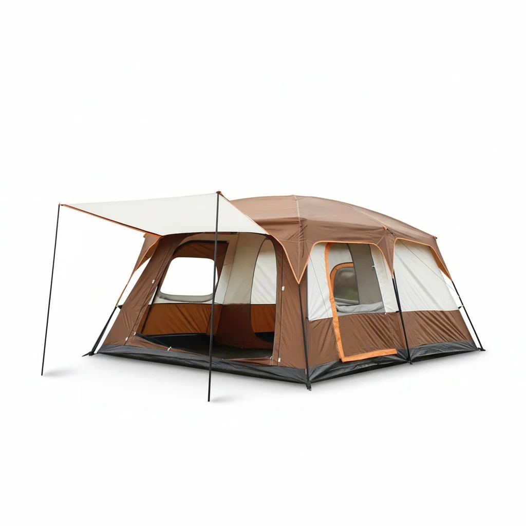 Large Outdoor Tent, Oxford Camping Tent, Multi-room Tent, Waterproof Sunproof Family Camping Tent for 8-12 Person Camping