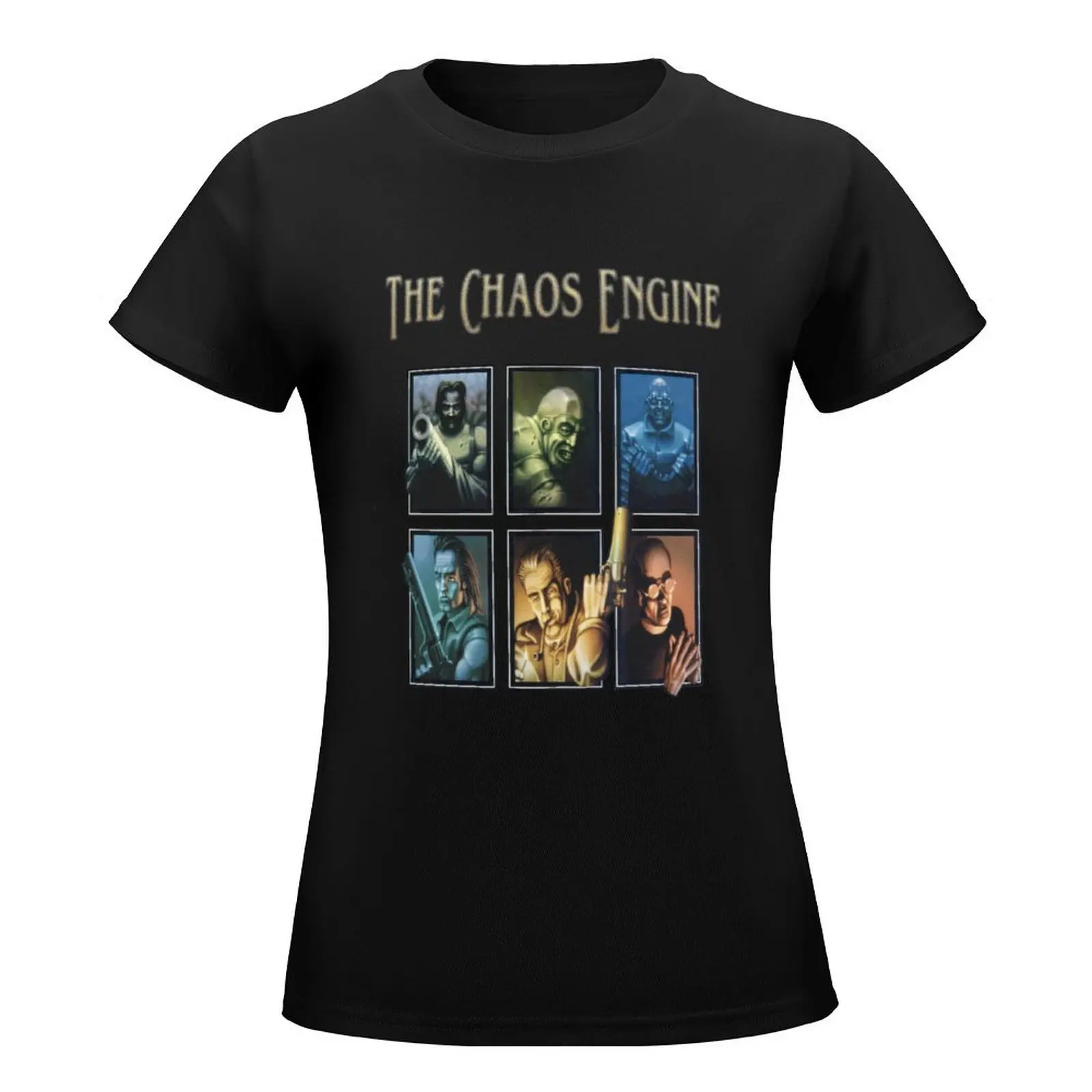 The Chaos Engine เสื้อยืดท็อปแบบตัวสั้นเสื้อผ้าน่ารักๆ MODE Korea, ชุดเสื้อยืดสวยงามสำหรับผู้หญิงขนาดใหญ่พิเศษ