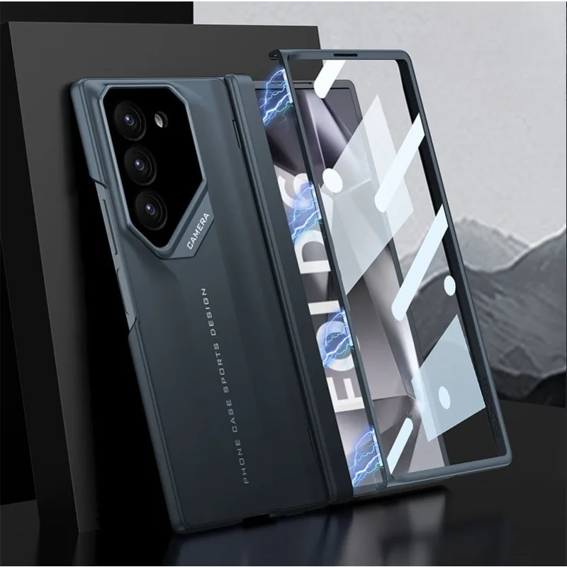 

For Full Screen Protective Tempered Matte Magnetic Hinge Magnetic Phone Case Glass Film Protect Cover Samsung Galaxy Z Fold 6