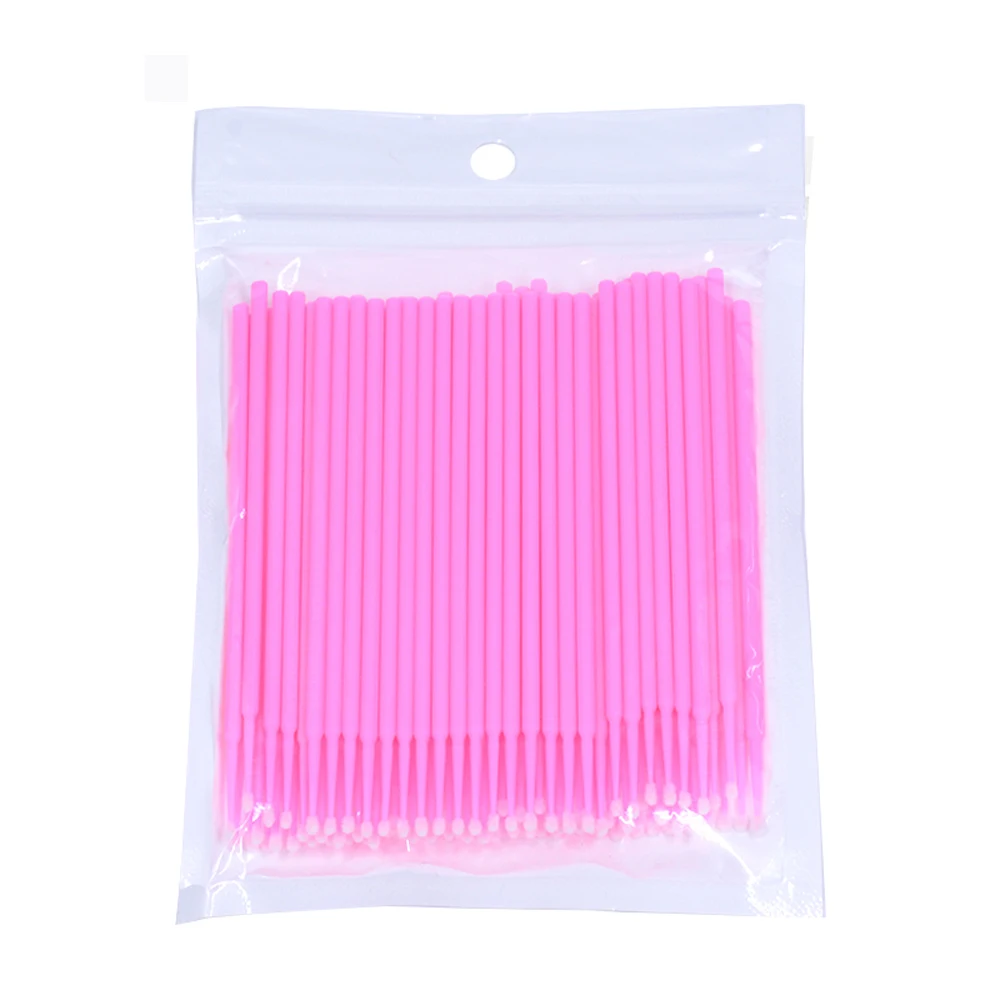 100 個まつげクリーニングブラシまつげエクステンションマイクロ綿棒個別まつげマイクロブラシ美容メイククリーンリムーバーツール