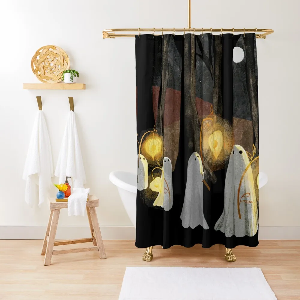 Ghost Parade Shower Curtain Curtains For Bathrooms Waterproof Bath Curtain And Anti-Mold Cover Curtain