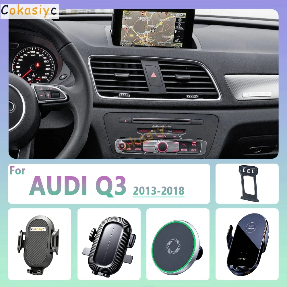Suporte Magnético para Telefone de Carro com Carregamento Sem Fio para AUDI Q3 2013 2014 2015 2016-2018, Acessórios Magsafe