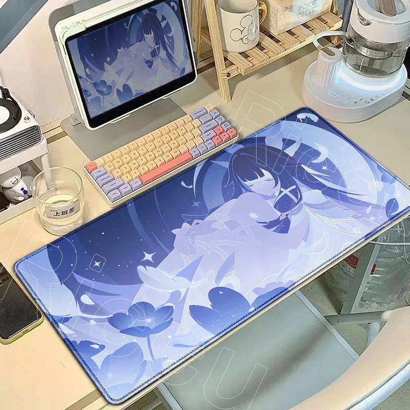 Genshin نمط لعبة ماوس الوسادة XXL كبير Aino Flins Columbina Nefer Lauma Jahoda Ineffa لوحة مفاتيح الكمبيوتر الحصير الرياضة الإلكترونية حصيرة مكتبية #3