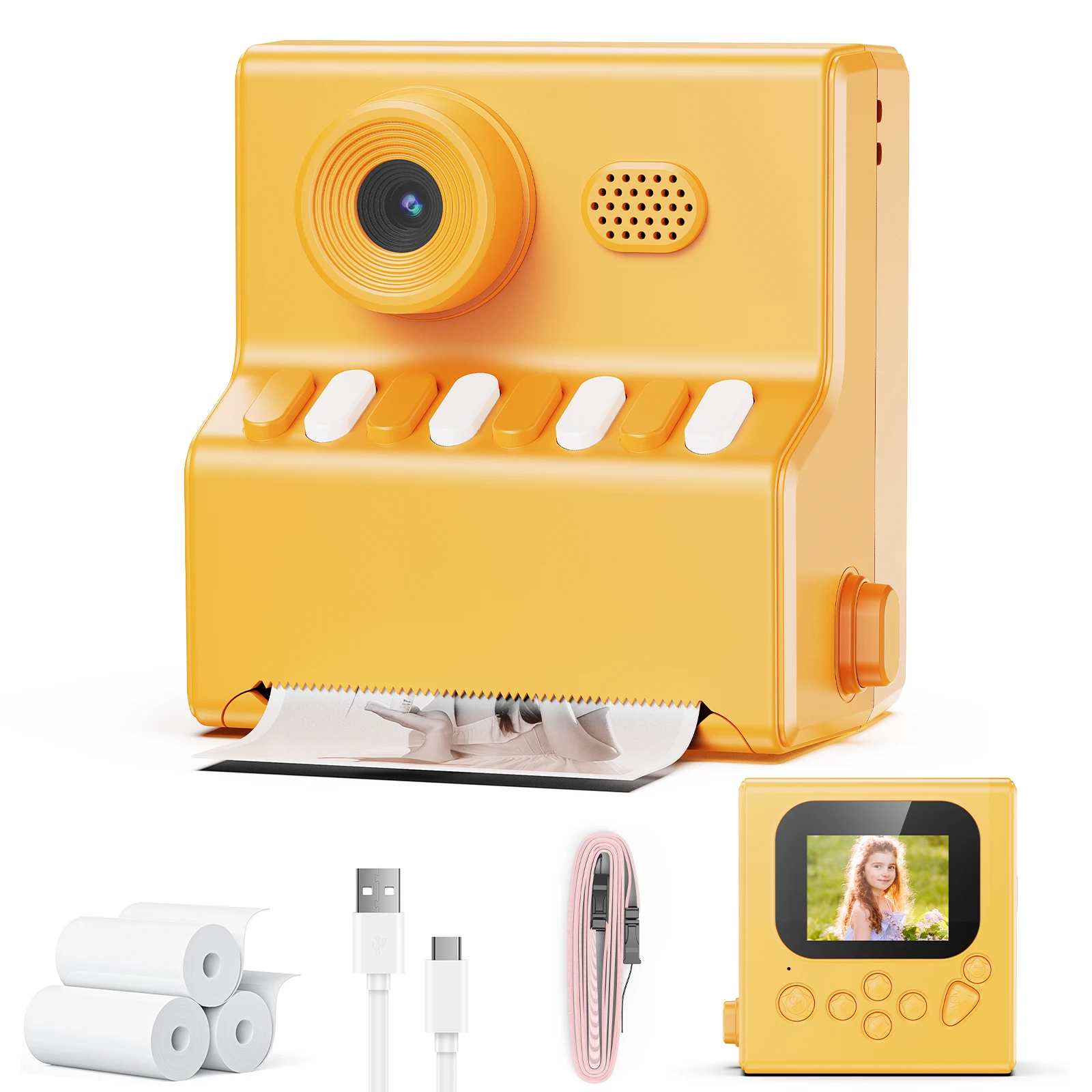 

DIY Instant Print Camera 48MP Toddler Camera Instantanea 1080P HD Kids Camera Ages 3-12 Toy Cameras Christmas Gifts for Kids