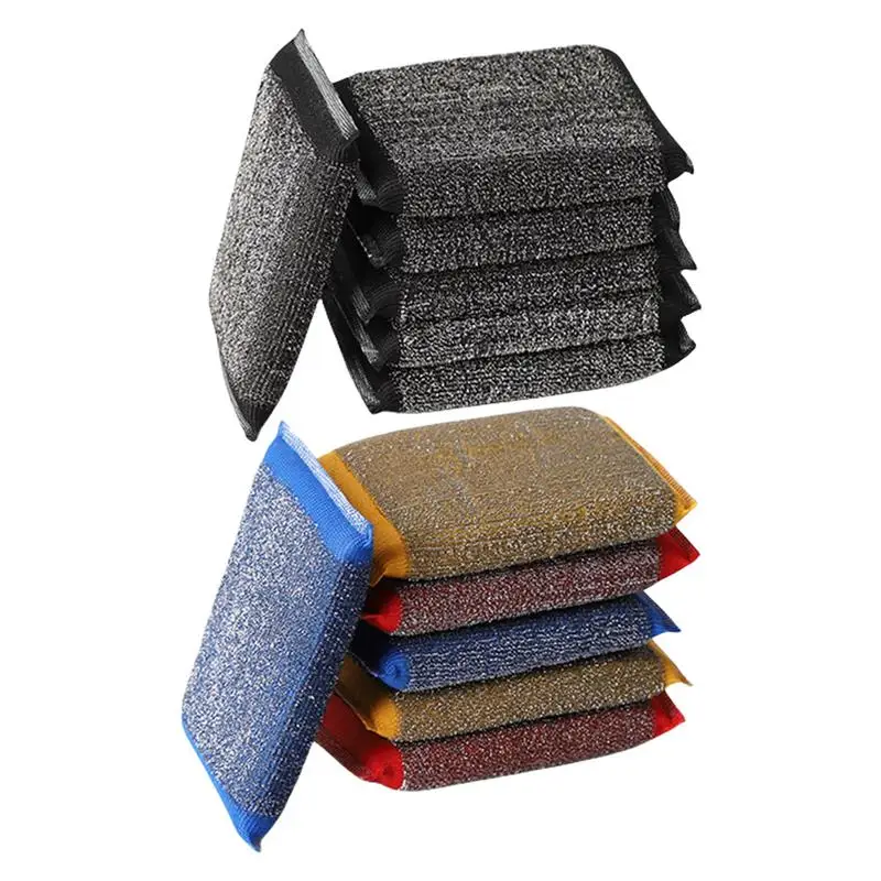 

6 шт., губки для мытья посуды, двухсторонняя посуда, щетка для мытья посуды, губка для мытья посуды, бытовой кухонный инструмент для чистки кастрюль, сковородок