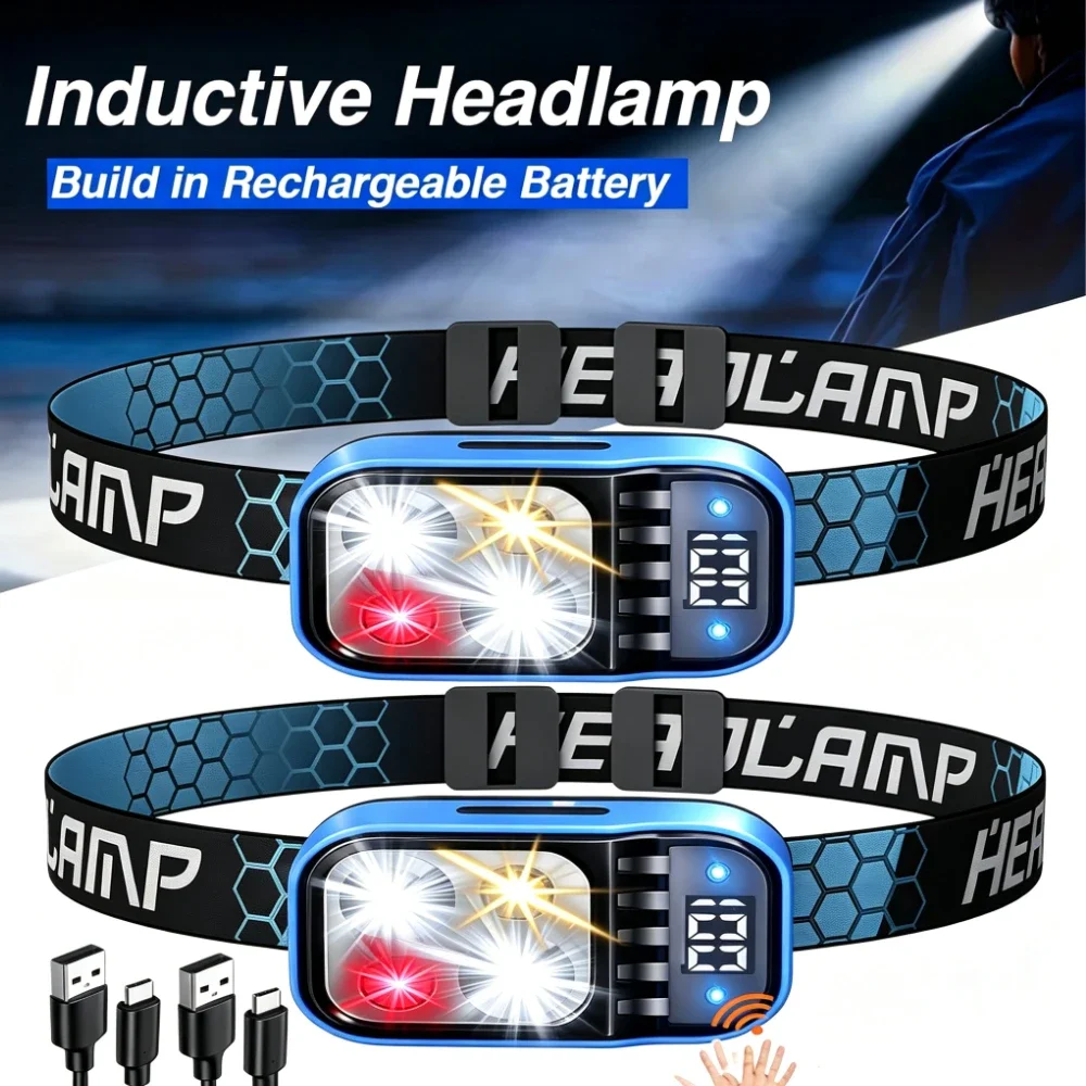 Motion Sensor Outdoor - High Power Rechargeable LED Headlamp with
