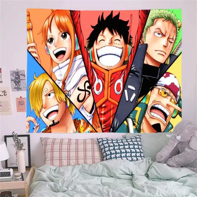 1 قطعة نسيج قطعة واحدة نامي سانجي لوفي زورو يوسوب شخصية أنيمي 5-لوحة جدار معلق ديكور البوليستر لغرفة النوم غرفة الدراسة L #6