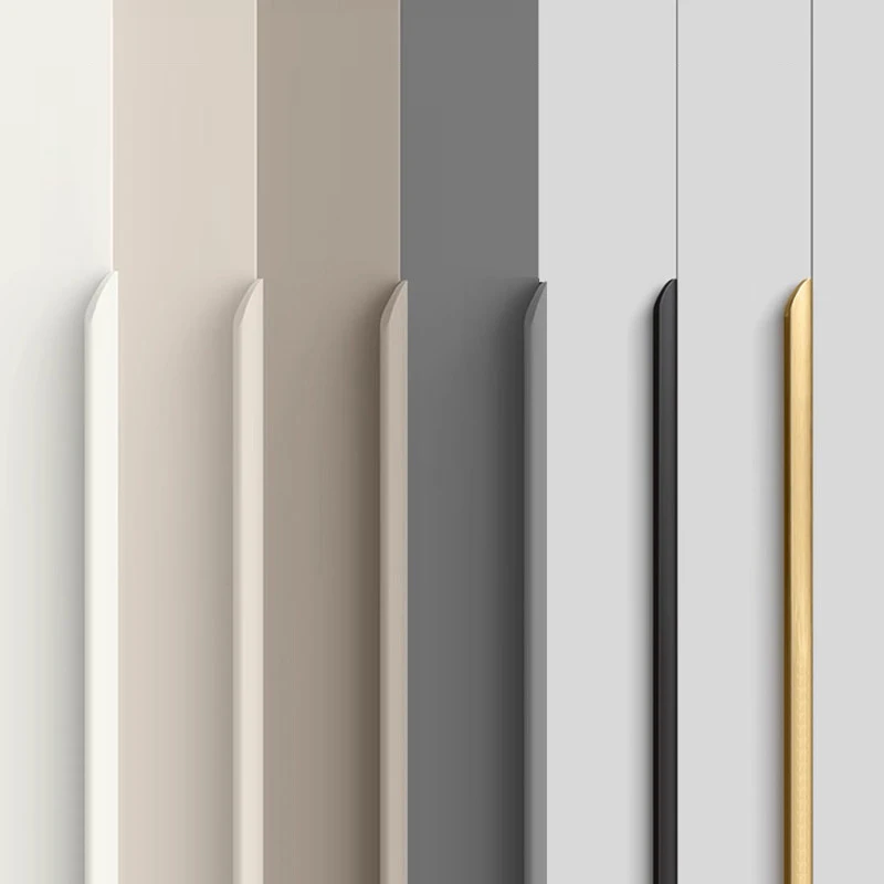 Versteckter Griff für Kleiderschränke & Küchenschränke, Lange Möbeltürgriffe, Schlanke Schubladengriffe Modern Minimalistisch Schwarz Gold Weiß