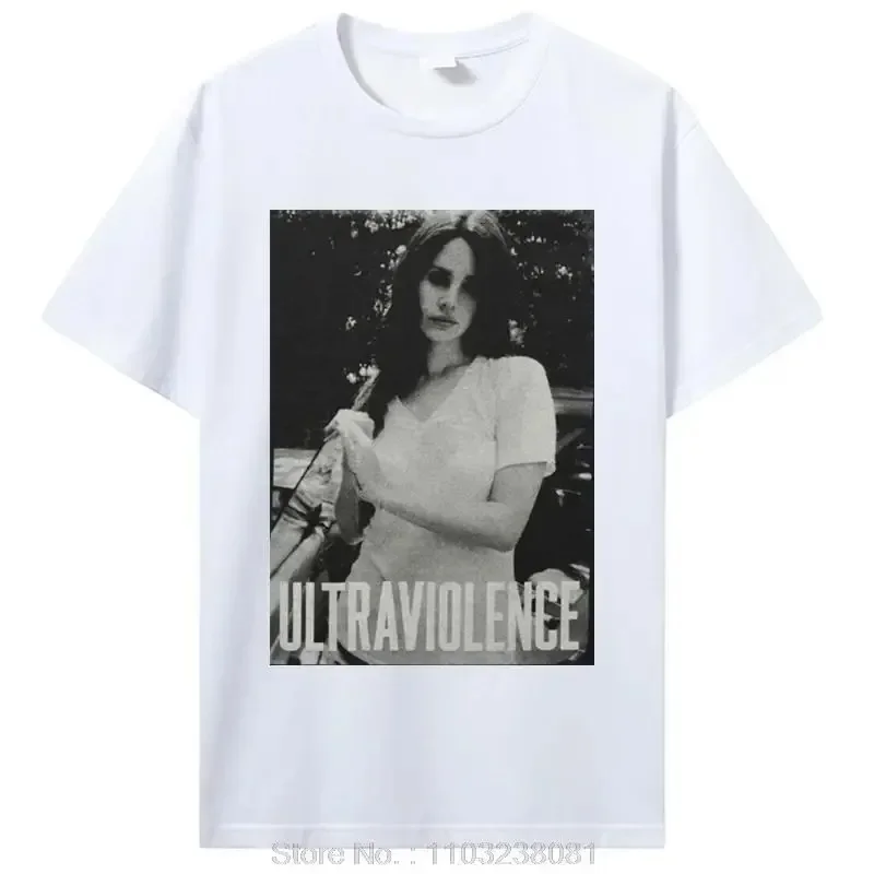 Camiseta de Lana Del Rey ultraligera para hombre, camisa de nieve japonesa, divertida, gótica, Harajuku, de algodón, estética, 2024