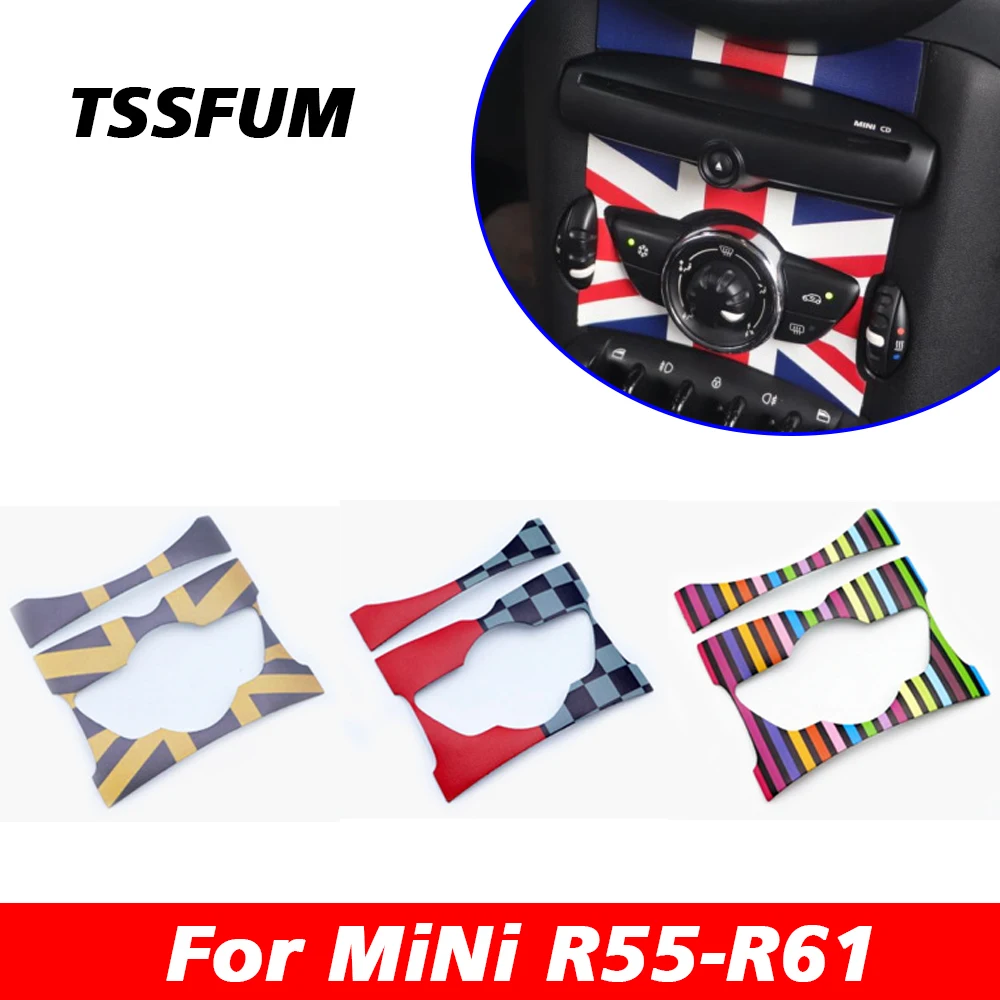 Union Jack Central Control Panel Leather Sticker for MINI COOPER S Clubman R55 R56 R57 R58 R59 R60 Countryman R61 Accessories