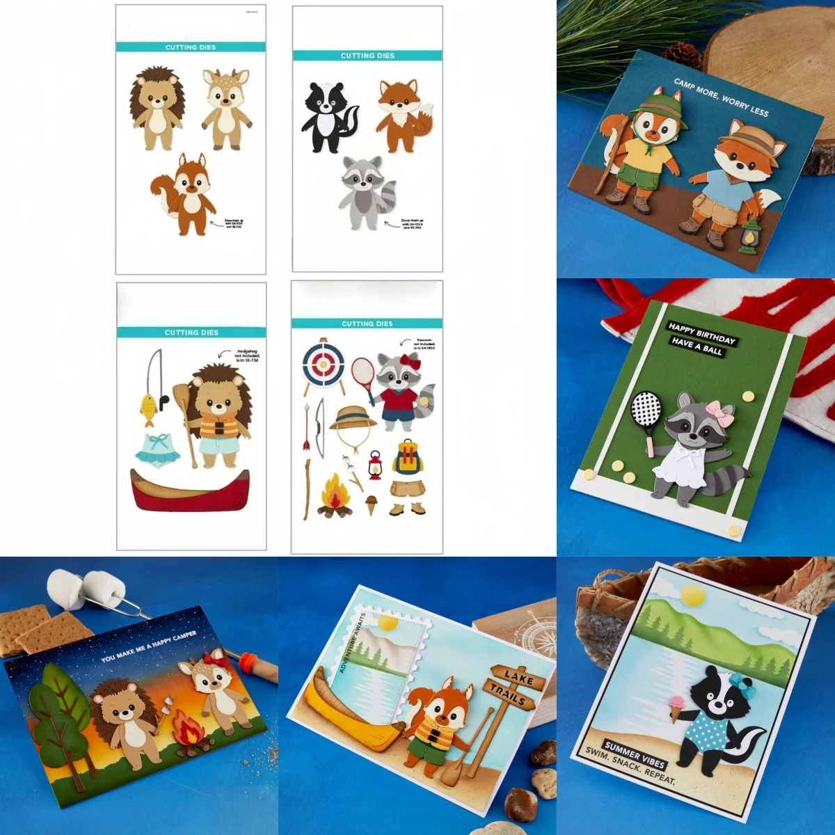 

New Badger Fox Summer Camp Metal Cutting Dies Clear Stamps Stencil For DIY Scrapbook Diary Decoration Template March 2026