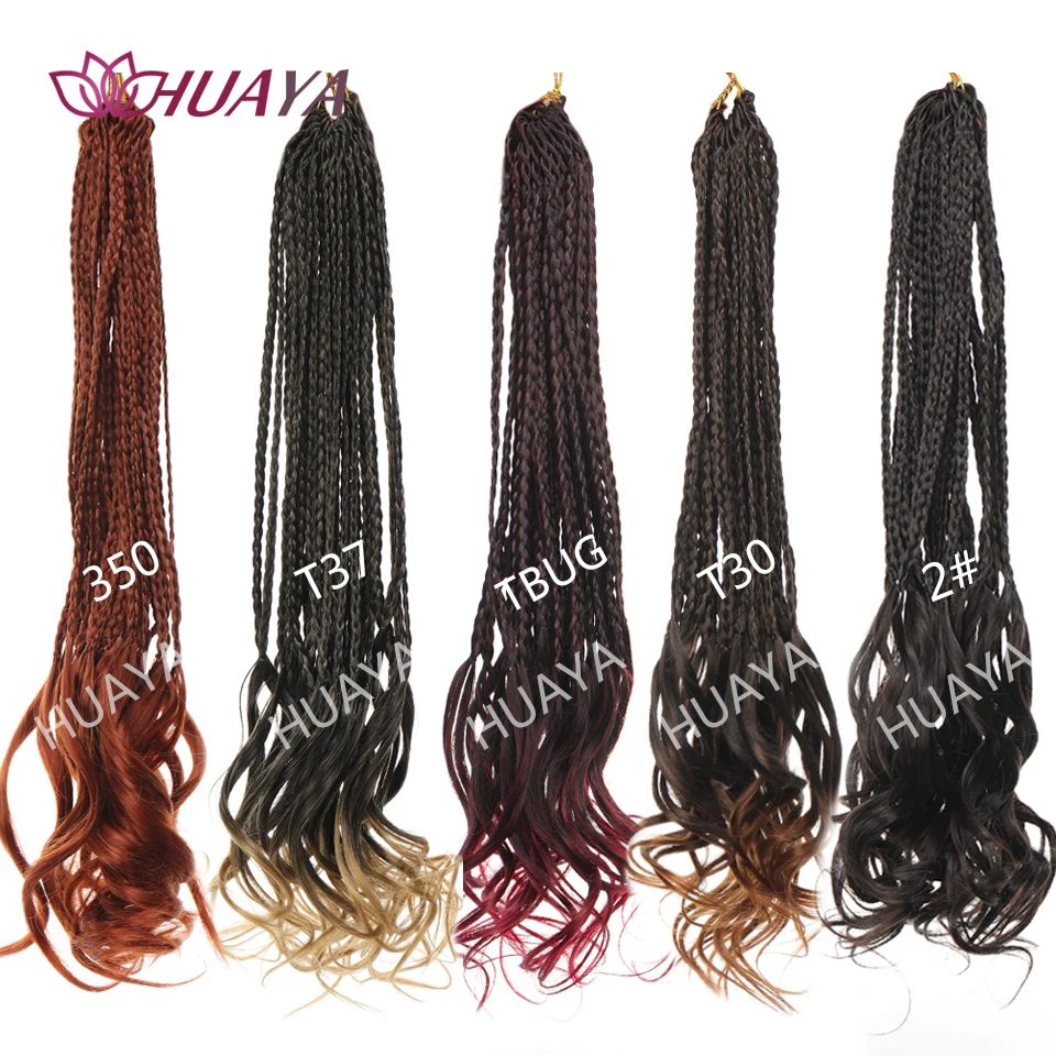 Trenzas de ganchillo rizadas sintéticas, trenzas francesas, trenzas de caja de diosa, extensiones de cabello trenzado preenrollado