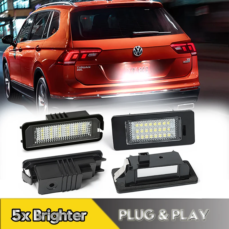 

2Pcs LED Number License Plate Light Lamps For VW Golf Passat Jetta Lupo Polo Touran Tiguan Touareg Eos CC Caddy Beetle Fox Atlas