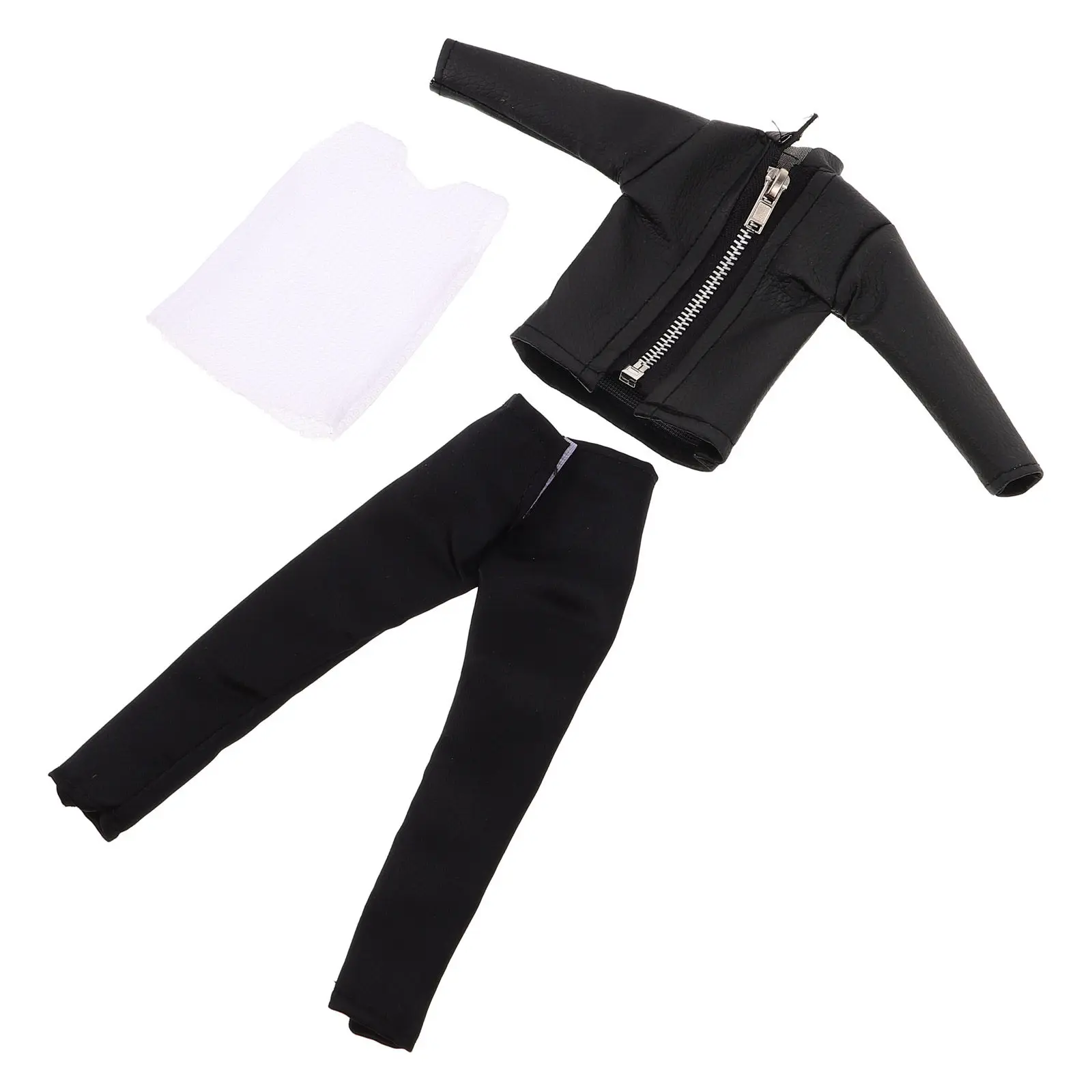 1Set Realistic Baby Clothing Set 30Cm PU Jacket Pants Outfit for Role Play Groom Suit Fashion Display