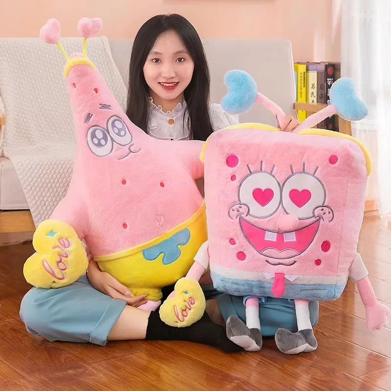 45-100CM SpongeBob SquarePants Patrick Star Doll Anime Cartoon Plush Toy Soft Cute Stuffed Collection Children's Birthday Gift