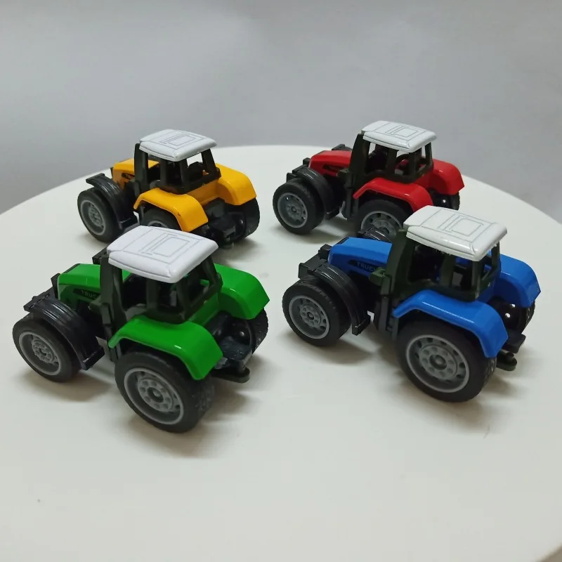 Children\'s Puzzle Toys Alloy Car Model Simulation Mini Farm Car Tractor Skidding Farmer Car Children Boys Birthday Gift Car Toys