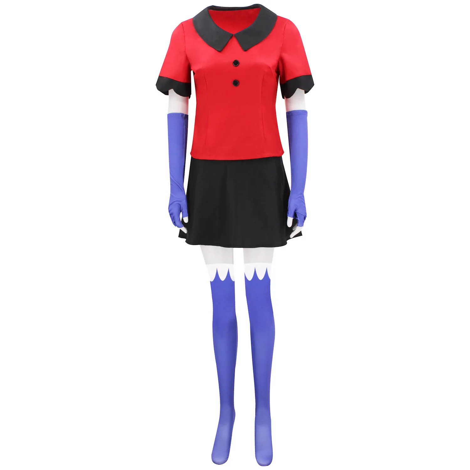 

Anime Hotel Vaggie Cosplay Costume Red Top Woman Halloween Carnival Cosplay Vaggie Customized Clothes