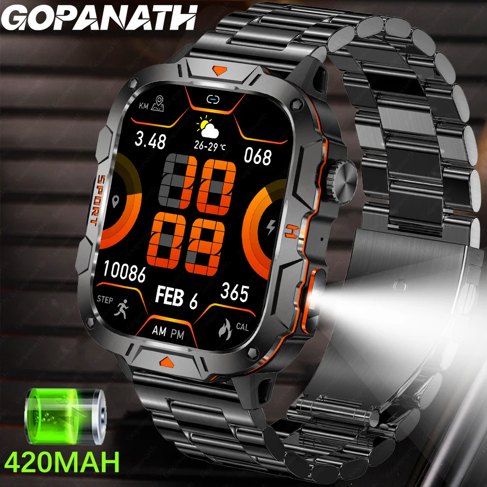 

For Huawei Xiaomi 1.96 Inch Screen Smart Watch Mens Bluetooth Call 600 MAh Sport Waterproof Heartrate Blood Oxygen SmartWatch